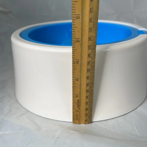 FELLIP Slow Feeder Dog Dish Blue White Large Breed 2 Pc Non Slip - Picture 6 of 8